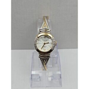 Anne Klein Diamond Swiss Vintage Quartz Two Tone Bangle Watch New Battery 763S